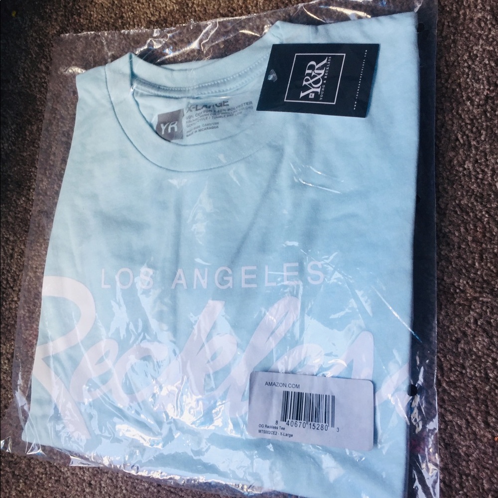 🎓YOUNG AND RECKLESS OG Tee Baby Blue - Picture 3 of 5